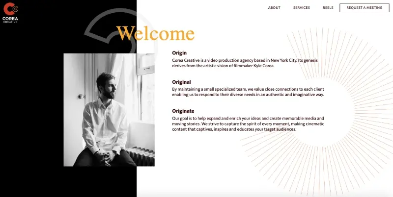 Corea Creative website screenshot