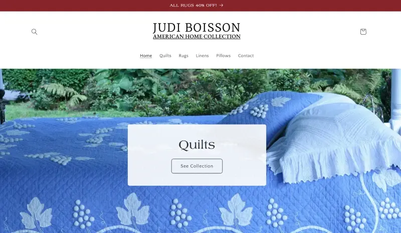 Judi Boisson Home Collection website screenshot
